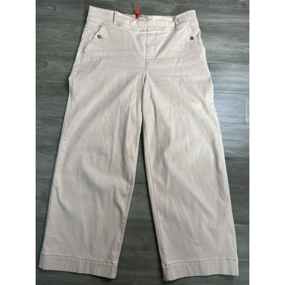Spanx Wide Leg Crop‎ Jeans Women Size 1x Pink Pale Peach